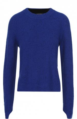 Кашемировый пуловер с круглым вырезом и удлиненным рукавом Rag&Bone. Цвет: синий