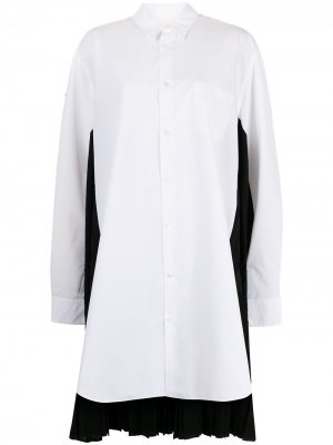 Длинная рубашка в стиле колор-блок Junya Watanabe. Цвет: белый