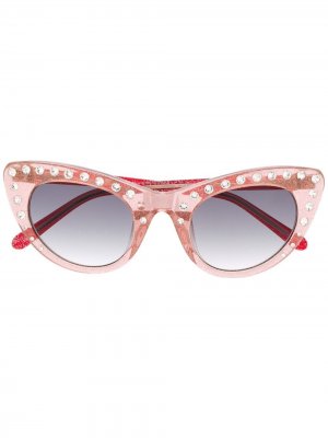 Солнцезащитные очки в оправе кошачий глаз с кристаллами Nº21. Цвет: c3sun