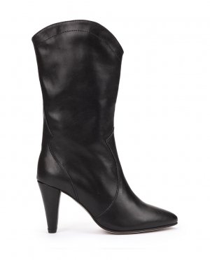 Женские кожаные ботинки на каблуке-воронке , черный Pedro Miralles