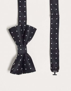 Черный галстук-бабочка в горошек French Connection