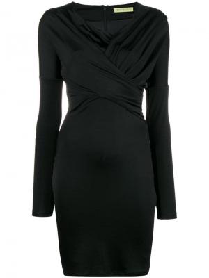 Приталенное платье с длинными рукавами Versace Jeans. Цвет: черный