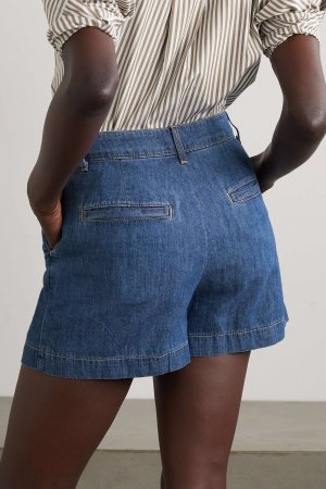 L'AGENCE джинсовые шорты Zahari со складками, деним L'AGENCE