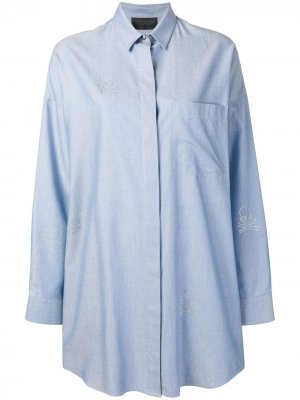Короткое платье-рубашка Philipp Plein. Цвет: синий