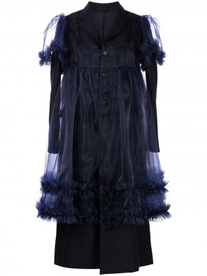 Многослойное пальто с прозрачным верхом Comme Des Garçons Noir Kei Ninomiya. Цвет: синий