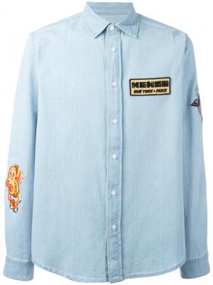 Джинсовая рубашка с нашивками Kenzo. Цвет: синий