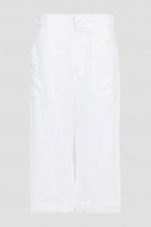 Укороченные льняные брюки широкого кроя , белый Equipment