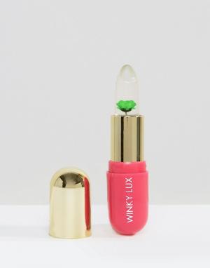 Бальзам, проявляющий цвет в зависимости от уровня pH кожи губ, с зеленым цветком Winky Lux. Цвет: очистить