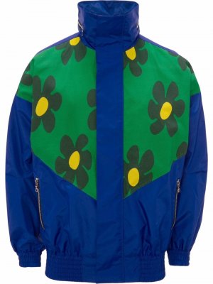 Спортивная куртка с цветочным принтом JW Anderson. Цвет: синий