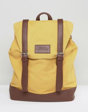 Рюкзак горчичного цвета с пряжками Dead Vintage. Цвет: желтый