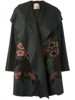 Пальто с цветочной аппликацией Antonio Marras. Цвет: зелёный