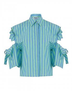 Рубашка MSGM. Цвет: серый+св.зеленый