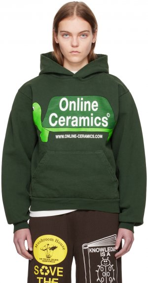 Зеленая длинная толстовка с черепахой , цвет Ivy Online Ceramics