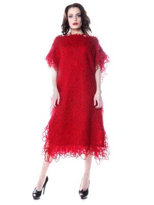 Платье-туника Рубин валное безразмерное на шелковой подкладке, пос в комилекте /42-52 SEANNA