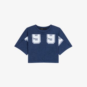 Хлопковая футболка оверсайз с фирменным принтом Tspeary , цвет bleus Maje