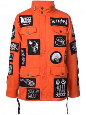 Куртка в стиле милитари Stabat Haculla. Цвет: оранжевый
