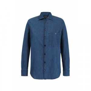 Рубашка , размер 42, синий EMPORIO ARMANI. Цвет: синий