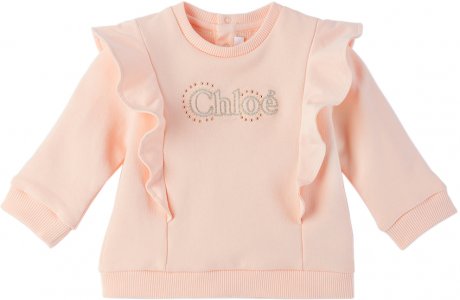 Детский розовый свитшот с вышивкой Chloe Chloé