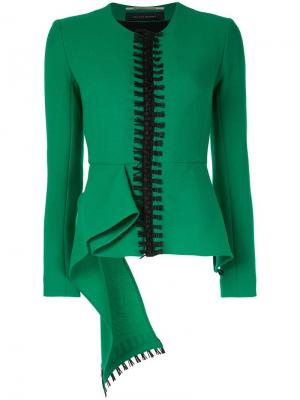 Блейзер с вышивкой Roland Mouret. Цвет: зеленый