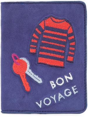 Обложка для паспорта Bon Voyage Lizzie Fortunato Jewels. Цвет: синий
