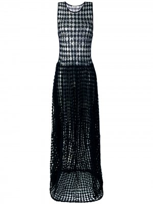 Вечернее платье с ажурным верхним слоем Jil Sander. Цвет: синий