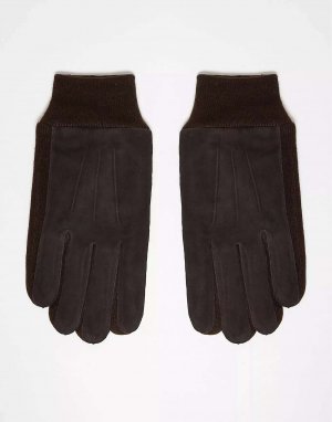 Коричневые замшевые перчатки Barneys Originals