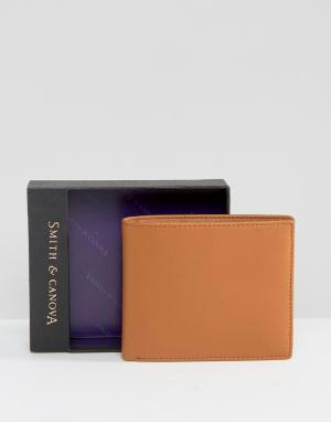 Классический кожаный бумажник Smith And Canova. Цвет: коричневый