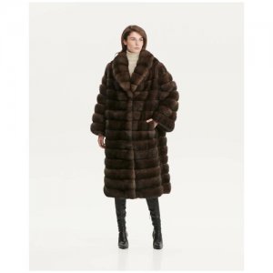 Пальто , соболь, размер 42, коричневый Manakas Frankfurt. Цвет: коричневый