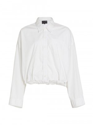 Приталенная рубашка со сборками , белый R13