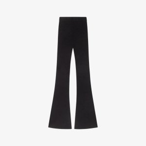 Расклешенные брюки эластичной вязки в рубчик Pariso с высокой посадкой , цвет noir / gris Maje
