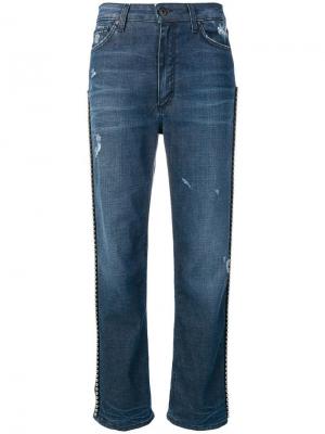 Прямые джинсы с рваными деталями Dondup. Цвет: синий