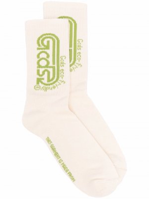 Носки с логотипом Gcds. Цвет: бежевый