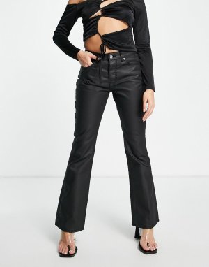 Черные расклешенные джинсы с низкой посадкой покрытием ASOS DESIGN