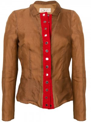 Облегающий пиджак-рубашка Romeo Gigli Pre-Owned. Цвет: коричневый