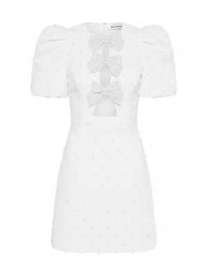 Мини-платье из крепа Ophelia, украшенное жемчугом , белый Rebecca Vallance
