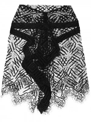 Кружевная мини-юбка Michelle Mason. Цвет: черный