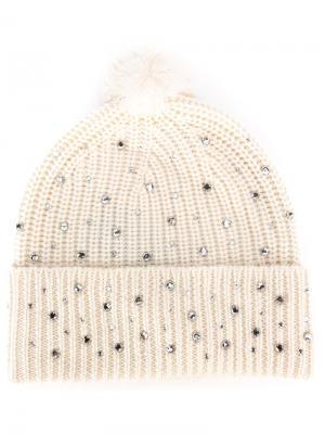 Декорированная шапка-бини Markus Lupfer. Цвет: телесный