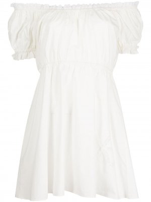 Платье Ava со сборками Morgan Lane. Цвет: белый