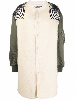 Пальто со вставками и принтом Junya Watanabe. Цвет: бежевый