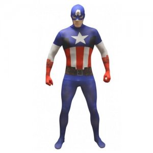 Морф-костюм Капитан Америка (11278) 190-200 см MORPHCOSTUMES. Цвет: синий