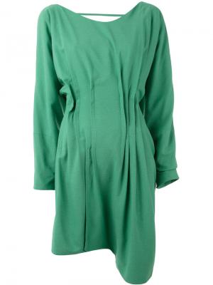 Платье с асимметричным подолом Eckhaus Latta. Цвет: зелёный