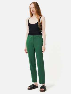 Зауженные льняные брюки Portofino, зеленые Jigsaw