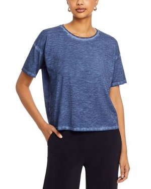 Хлопковая футболка свободного кроя с круглым вырезом , цвет Blue Eileen Fisher