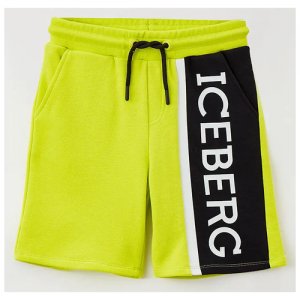 BFICE0100J, шорты, ICEBERG, Lime, трикотаж, мальчики, размер JR Iceberg. Цвет: желтый/зеленый