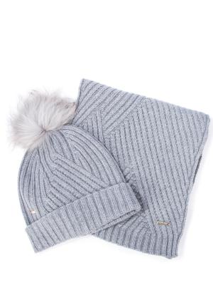 Комплект: шапка + шарф Woolrich. Цвет: серый