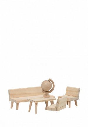 Набор игровой Lundby деревянная мебель для домика «Сделай сам» Гостиная. Цвет: бежевый