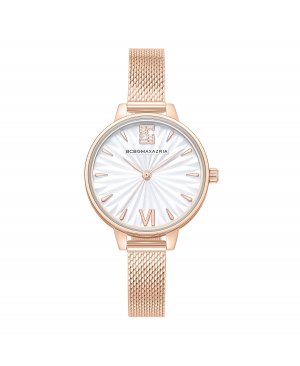 Женские классические часы из нержавеющей стали с сеткой цвета розового золота, 32 мм , золотой BCBGMAXAZRIA