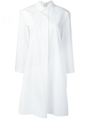 Платье-рубашка с укороченными рукавами Veronique Leroy. Цвет: белый