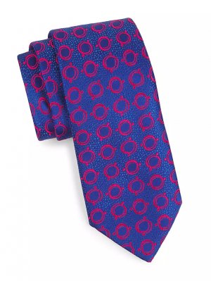 Шелковый галстук с оптическим колесом , красный Charvet