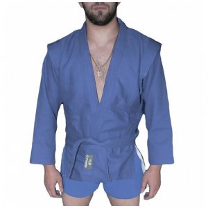 Куртка для самбо с поясом, размер 48, синий ATEMI. Цвет: синий